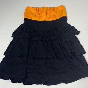 Paradise Small Orange Blue Sleeveless Ruffle Short Dress